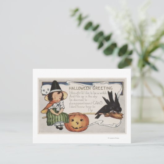 Halloween GreetingCrows Briefkaart (Staand voorkant)