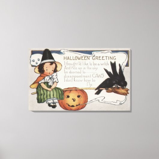 Halloween GreetingCrows Canvas Afdruk (Voorkant)