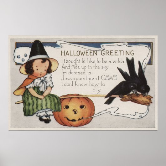 Halloween GreetingCrows Poster (Voorkant)