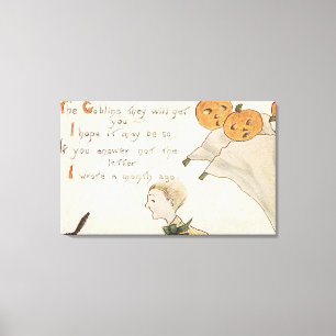 Halloween GreetingJack-O-Lantern-hosts Canvas Afdruk