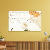 Halloween GreetingJack-O-Lantern-hosts Canvas Afdruk (Insitu (Woonkamer))