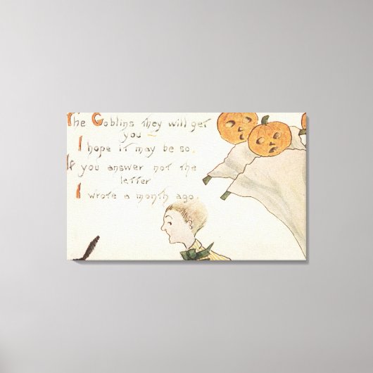 Halloween GreetingJack-O-Lantern-hosts Canvas Afdruk (Voorkant)
