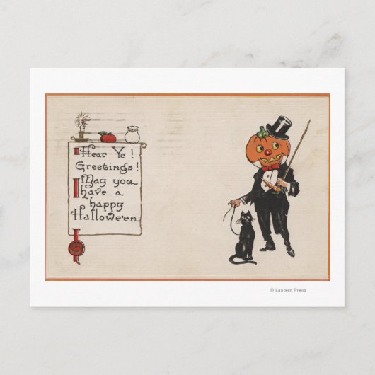 Halloween GreetingJack-O-Lantern in Tux Briefkaart (Voorkant)