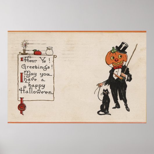 Halloween GreetingJack-O-Lantern in Tux Poster (Voorkant)