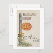 Halloween GreetingJack-O-Lantern op Post Briefkaart (Voorkant / Achterkant)