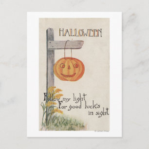 Halloween GreetingJack-O-Lantern op Post Briefkaart