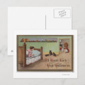 Halloween GreetingKid in Bed Briefkaart (Voorkant / Achterkant)