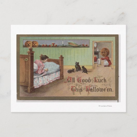 Halloween GreetingKid in Bed Briefkaart (Voorkant)