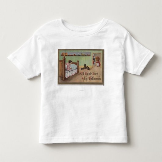 Halloween GreetingKid in Bed Kinder Shirts (Voorkant)