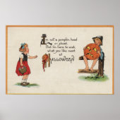 Halloween GreetingKid on Fence Poster (Voorkant)