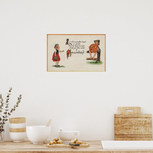 Halloween GreetingKid on Fence Poster (Keuken)