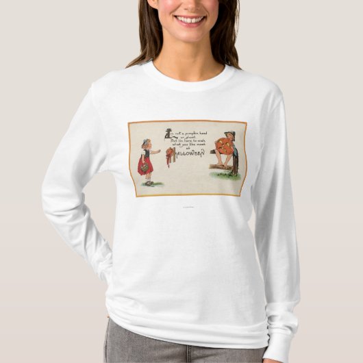 Halloween GreetingKid on Fence T-shirt (Voorkant)