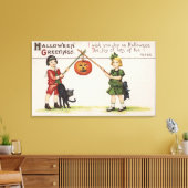 Halloween GreetingPumpkin op Stick Canvas Afdruk (Insitu (Woonkamer))