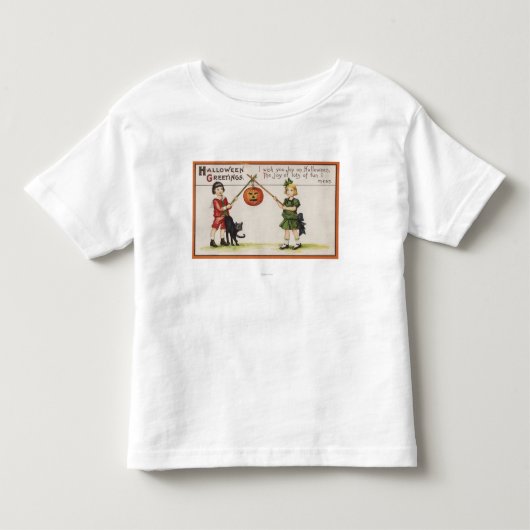 Halloween GreetingPumpkin op Stick Kinder Shirts (Voorkant)