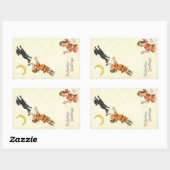 Halloween Greetings Boy Black Cat Tail  Rechthoekige Sticker (Vel)