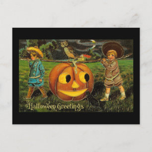 Halloween Greetings Boys Jack O Lantern  Briefkaart