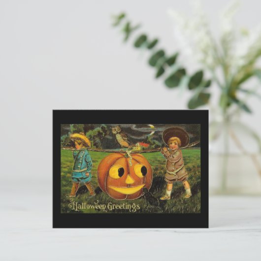 Halloween Greetings Boys Jack O Lantern  Briefkaart (Staand voorkant)