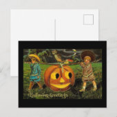 Halloween Greetings Boys Jack O Lantern Briefkaart (Voorkant / Achterkant)