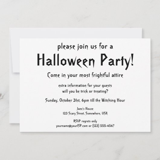 Halloween Greetings, Child Witch met Kat Kaart (Achterkant)