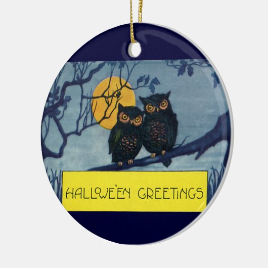 Halloween Greetings, eigenaar van Tree w Moon Keramisch Ornament (Links)
