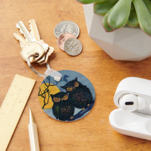  Halloween Greetings, eigenaar van Tree w Moon Sleutelhanger