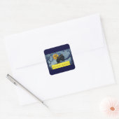 Halloween Greetings, eigenaar van Tree w Moon Vierkante Sticker (Envelop)