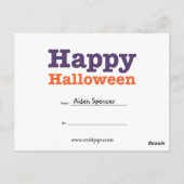 Halloween Greetings for Kids Briefkaart (Achterkant)