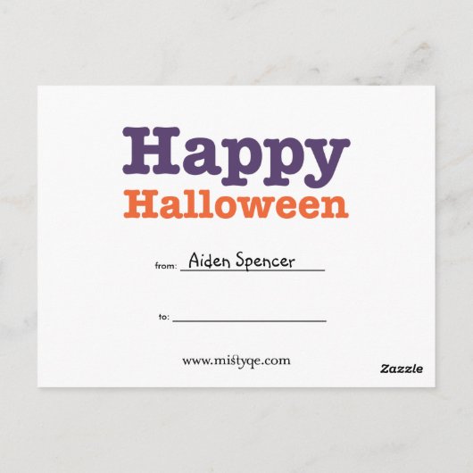 Halloween Greetings for Kids Briefkaart (Achterkant)