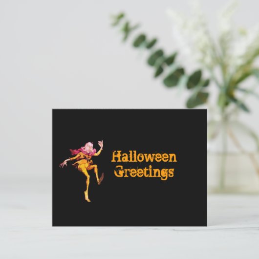 Halloween Greetings Goblin Briefkaart (Staand voorkant)