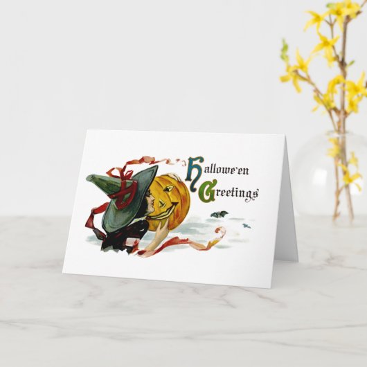 Halloween Greetings Kaart (Gele Bloem)
