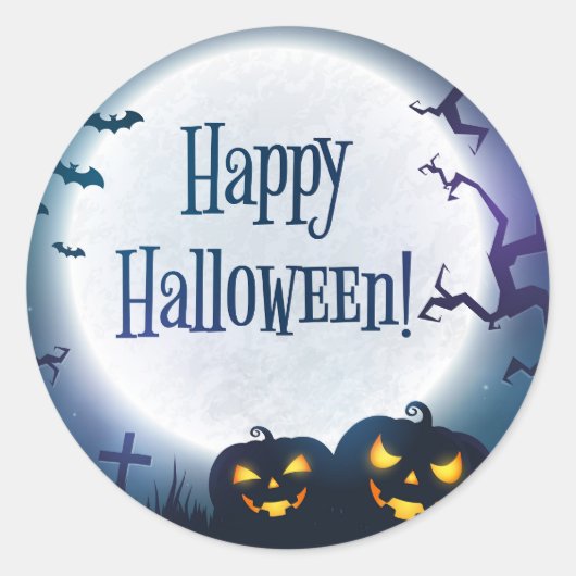 Halloween Greetings Ronde Sticker (Voorkant)