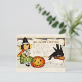 Halloween Greetings uit de Little Witch Briefkaart (Staand voorkant)