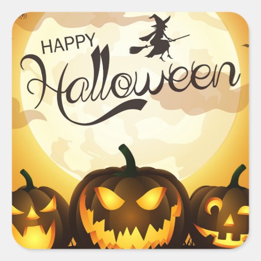 Halloween Greetings Vierkante Sticker (Voorkant)