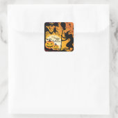Halloween greetings_ vierkante sticker (Tas)