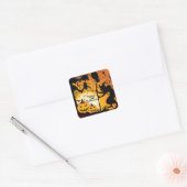 Halloween greetings_ vierkante sticker (Envelop)