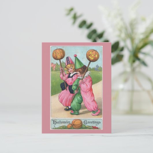 Halloween Greetings. Vintage Briefkaart (Staand voorkant)