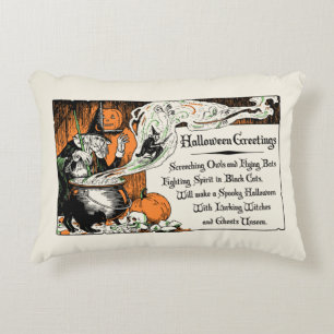 Halloween Greetings Witch Accent Pillow Accent Kussen