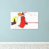 Halloween Greetings Witch Canvas Afdruk (Insitu (Houten vloer))