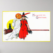 Halloween Greetings Witch Poster (Voorkant)