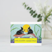 Halloween Greetings Witches op paddenstoelen Briefkaart (Staand voorkant)