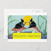 Halloween Greetings Witches op paddenstoelen Briefkaart (Voorkant / Achterkant)