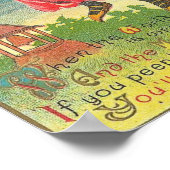 Halloween Greetings Woman op Broom Poster (Hoek)