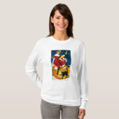 Halloween Greetings Woman op Jack-o-Lantern T-shirt (Voorkant volledig)