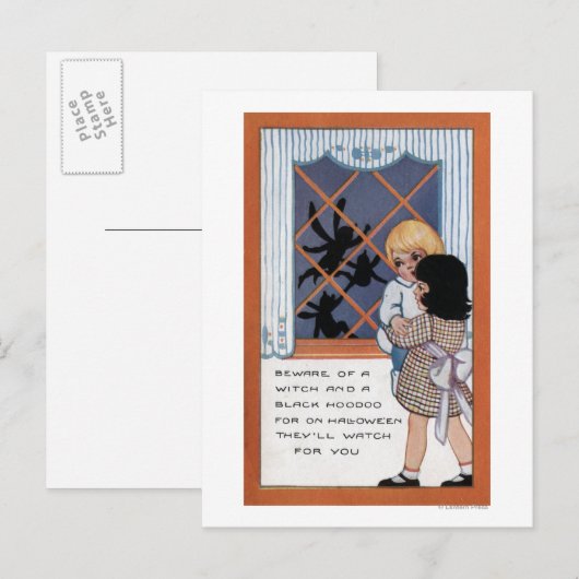 Halloween GreetingSpiders bij het Venster Briefkaart (Voorkant / Achterkant)