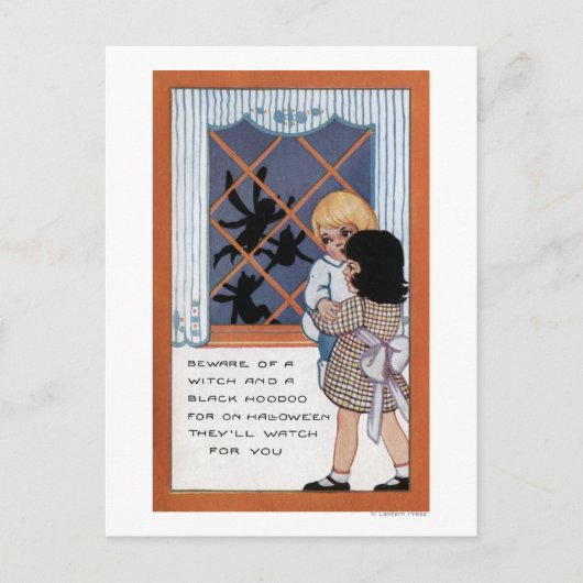 Halloween GreetingSpiders bij het Venster Briefkaart (Voorkant)