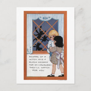 Halloween GreetingSpiders bij het Venster Briefkaart