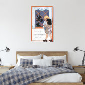 Halloween GreetingSpiders bij het Venster Canvas Afdruk (Insitu (Slaapkamer))