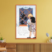 Halloween GreetingSpiders bij het Venster Canvas Afdruk (Insitu (Woonkamer))