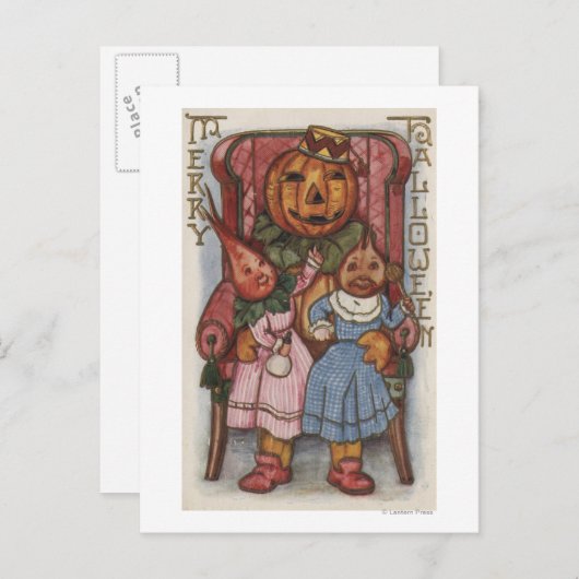 Halloween GreetingTurnip-hoofden Briefkaart (Voorkant / Achterkant)
