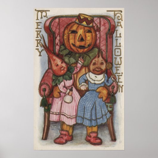Halloween GreetingTurnip-hoofden Poster (Voorkant)